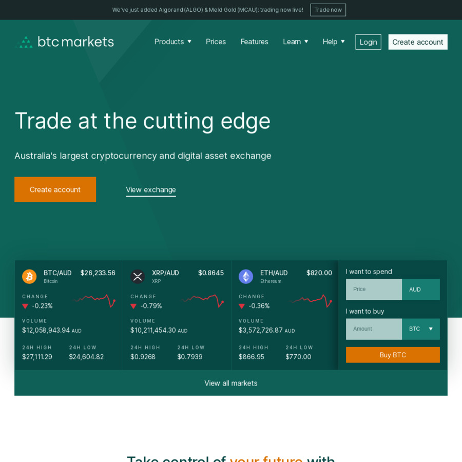 btc markets register