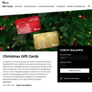 Can i use a westfield gift card online