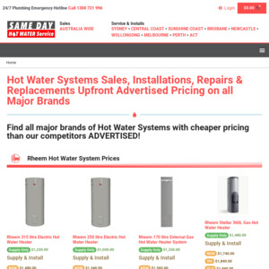 Same Day Hot Water Service