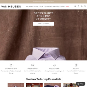 Van Heusen Shirts - 3 for $60 + Shipping ($0 with $100 Order) @ Van ...