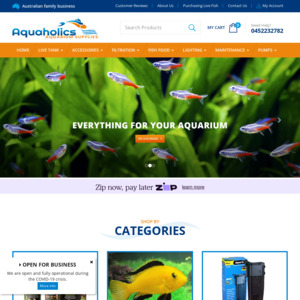 Aquaholics online hotsell aquarium supplies