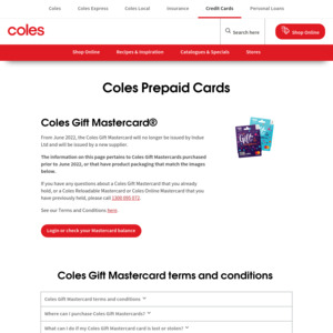 Coles Prepaid Cards