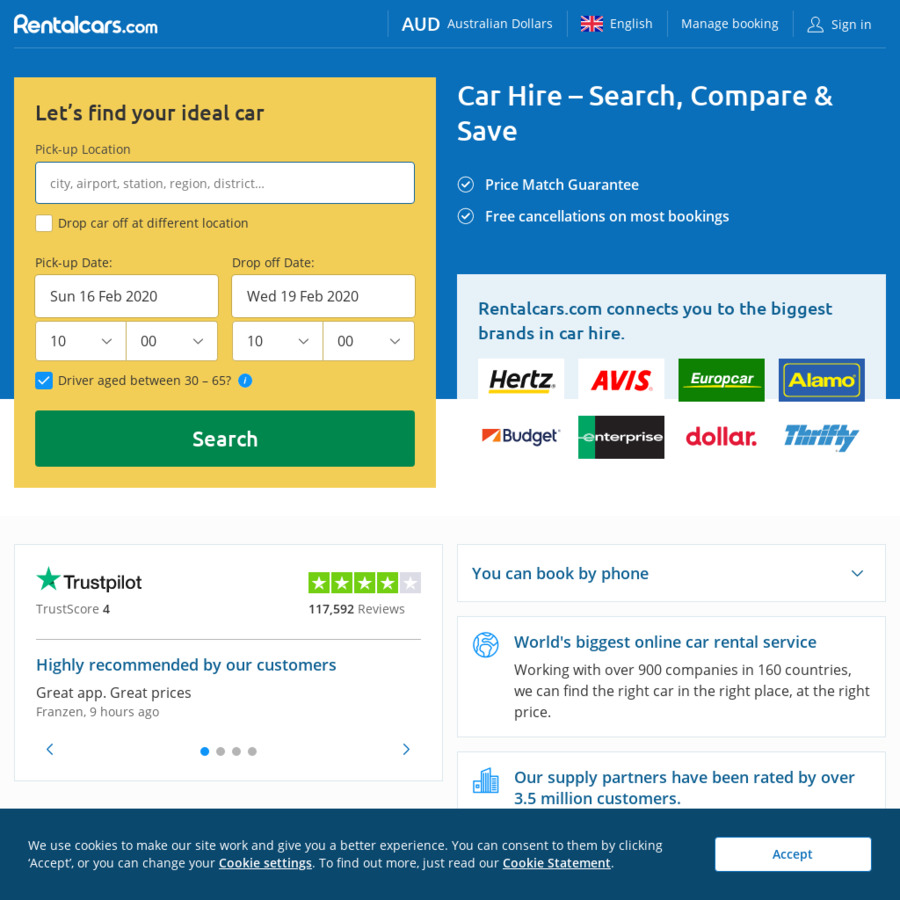 Thrifty Hire Car at 236 vs Thrifty Direct 556