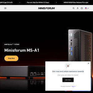 Minisforum EliteMini TH50 Mini PC: i5-11320H/16GB/512GB US$439 (~A