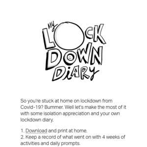 Free Digital Printable Lockdown Diary for Kids - OzBargain Forums