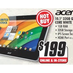 Acer Iconia A3 10.1'' [Model: NT.L2YSA.001] 32GB Quad Core IPS Wi-Fi White Tablet $199 @ TGG
