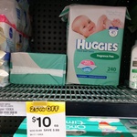 Woolworths: Huggies Baby Wipes 240 Refill Pack $10