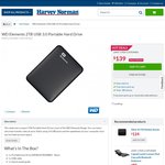 WD Elements 2.5" 2TB Portable USB 3.0 HDD for $139 ($134*) HarveyNorman