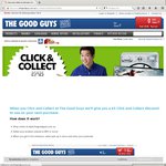 $5 OFF Next Purchase with over $50 Click and Collect Purchase at The Good Guys