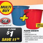 SCA Plastic Buckets 2 for $1  + More @ Super Cheap Auto