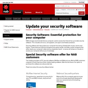 6 Months FREE TRIAL of McAfee Internet Security for NAB & Commbank Customers Only