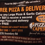 Pizza Capers: Buy Large Pizza & Calzone Bread for $29.95 & Get Free Delivery + Traditional Large Pizza (West End QLD)