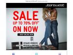 Jeanswest up to 70 off! Reward Members Receive a Further 10% off!