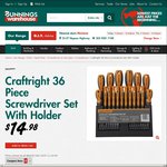Craftright 36 Piece Screwdriver Set With Holder $14.98 @ Bunnings Warehouse