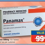 Panamax 500mg 100 Tablets $0.99 @ Direct Chemist Outlet [VIC/QLD/NSW] (Limit of Two Per Customer) - Ends Next Thursday