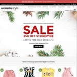 WemakeStyle Boxing Day Sale 25% off Sitewide. (Designer Baby Clothes Online)