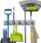 Modohe Broom Holder (5x Slot Broom Holder with 6x Towel Hooks) $11.96 + Delivery (Free with Prime/$49 Spend) @ Newdora Amazon AU