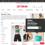 Women's Tops 93-95% Cotton $2 Each Multiple Styles/Colour/Size (in-Store or + Shipping (Free with Shipster >$25) @ Cotton On
