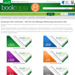 10% off All Booktopia Gift Certificates
