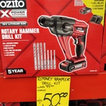 [SA] Ozito Power X Change 18V Rotary Hammer Drill Kit Clearance $50 (Was $99) @ Bunnings, Seaford