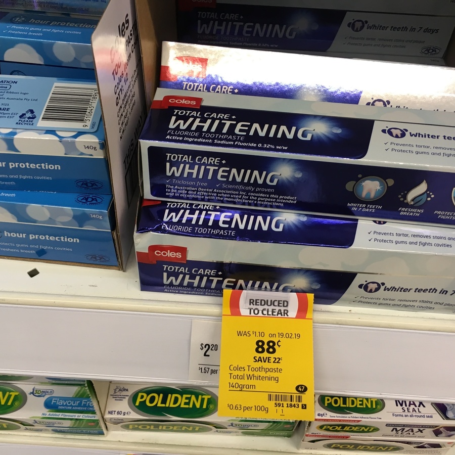 coles total care toothpaste