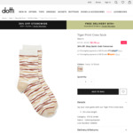 Tiger Print Womens Socks $1.95, Boxy Cable Sweater - $9.75, Ruffle Jacquard Midi Dress - $13 Delivered @ Dotti