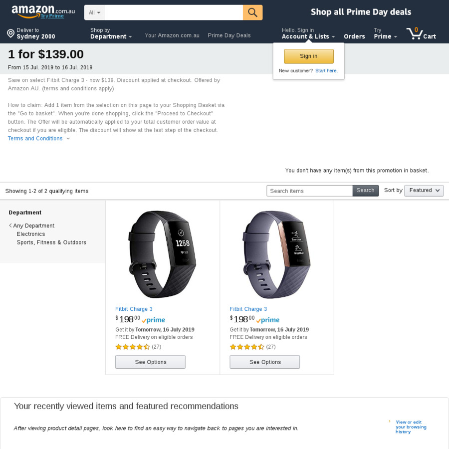 amazon prime fitbit