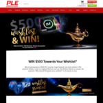 Win a $500 PLE Voucher Towards Wishlist Products from PLE