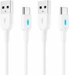 USB-C Cable with LED Indicator, USB C to USB A Cable (2m, 2 Pack), $9.50 + Delivery ($0 with Prime/ $39 Spend) @ FTW9 Amazon