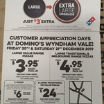 [VIC] Traditional Pizza $4.95, Value Pizza $3.95, Pickup Only @ Domino's Wyndham Vale