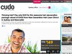 Cudo $149 for Hair Rejuvenation Package Valued at $1450 Sydney and Newcastle