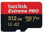 SanDisk Extreme Pro microSDXC Memory Card 512GB - $186 @ Officeworks