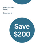 $100 off with $1000 Min Spend / $200 off with $2000 Minimum Spend @ eBay