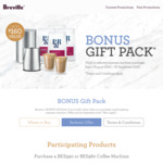 Bonus Gift Pack Worth up to $160 with Purchase of Selected Breville Espresso Machine from Participating Retailers @ Breville