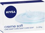 NIVEA Crème Soft Soap Bar 2x 100g $1.60 ($1.44 Sub & Save) + Delivery ($0 with Prime/ $39 Spend) @ Amazon AU