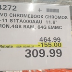 Lenovo Chromebook C340 11.6 Inch HD Touchscreen, Celeron N4000 64GB $309.99 @ Costco (Membership Required)