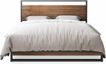 Zinus Ironline Metal & Wood Platform Bed Frame S - $187.78, D - $236.98, Q - $261.58, K- $290.79 + Further 5% @ Zinus Amazon AU