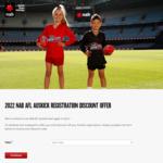 $20 off 2022 AFL Auskick Registration via NAB