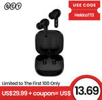 QCY T13 Bluetooth Earbuds US$13.69 (~A$19.55) Delivered @ Hekka