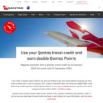 Book Any Eligible Flight Using Travel Credits and Earn Double Qantas Points @ Qantas