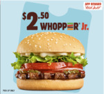 Whopper Jr. $2.50 @ Hungry Jack's (App Required)
