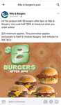 $8 Beef & Chicken Burgers after 8pm ($20 Min Spend) @ Ribs N Burgers