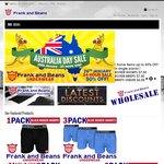 50% OFF Single Packs at Frank and Beans Underwear Australia Day Long Weekend Sale 