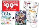 Wii Play + Wii remote + Sports Party + Movie Studios Party $99.95 (RRP $179.85)