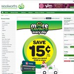 Spend $100 15c/L Discount @ Woolworths until SUNDAY