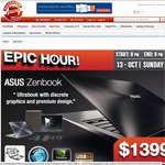 EPIC HOUR-ASUSZENBOOK $1399 (8-9PM)+Toshiba 16G EXCERIA µSD $15 (9-10PM) Sunday[ShoppingExpress]