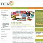 COTA Membership for $34 for 5% off on Giftcards Coles/Wish/Wfield/G Guys/JB+More + $2-$5 Postage
