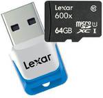 Lexar 64GB Micro SD 600x 90MB/s Class 10 Memory Card - USD$49.99 + Ship Amazon