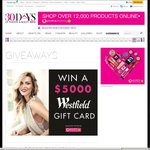 Win a $5000 Westfield Gift Card from 30daysfab (Female Only)