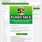Woolworths Flash Sale - 5% off When Order Online (Min $100 for Wed 4/Mar C&C or Delivery Only)